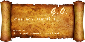 Greilach Ozsvát névjegykártya